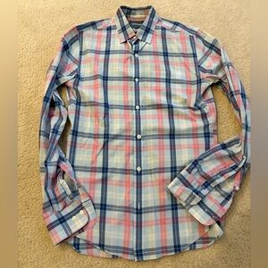 Bonobos Men’s Plaid Button Down Shirt, small, slim fit, long